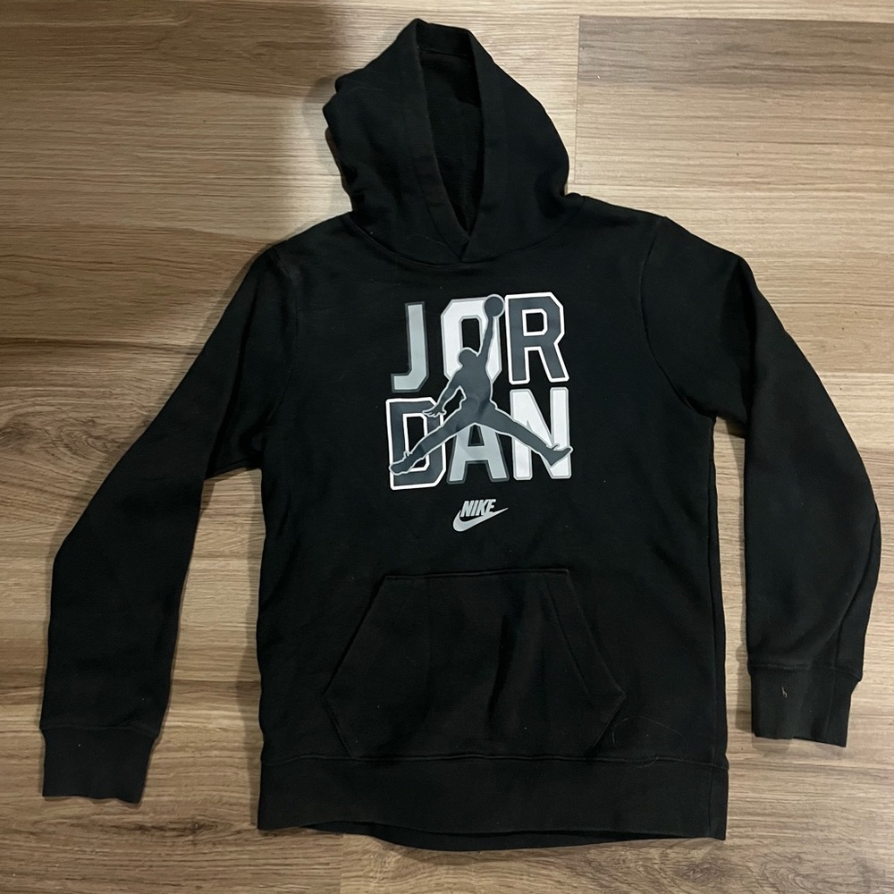 Jordan Black Fleece Hoodie with Red Logo